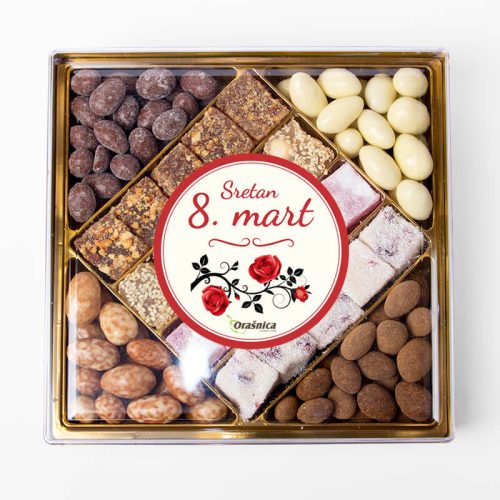 Poklon za 8. mart ROSE SQUARE Sweet mix