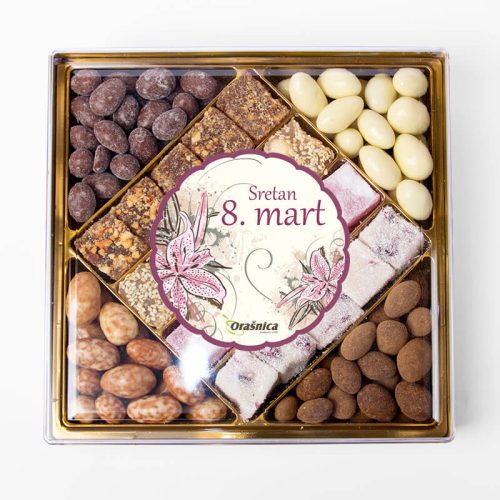 Poklon za 8. mart FLOWERS SQUARE Sweet mix